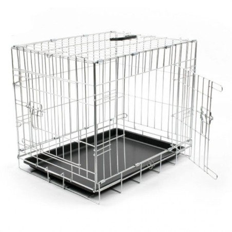 Jaula transportadora cromada com 2 Portas - Duvo Plus Dog Crate