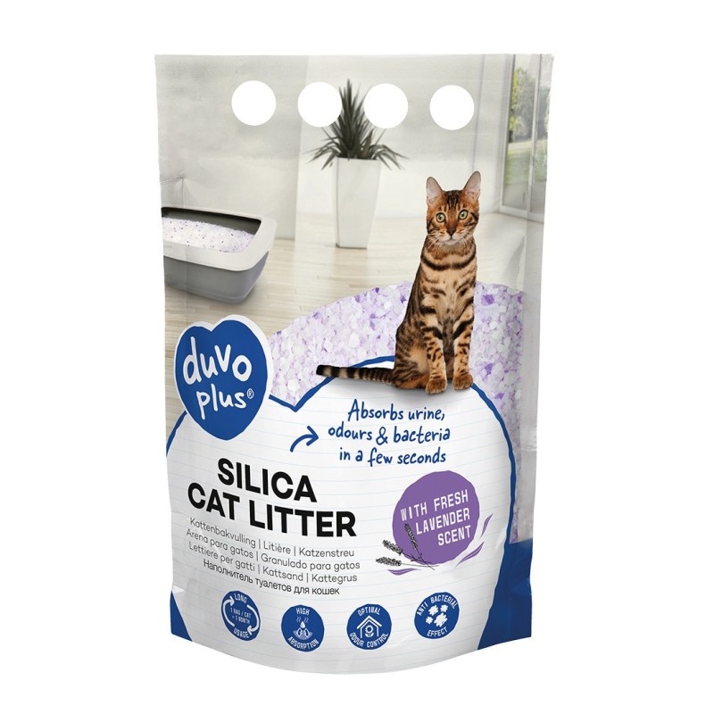Areia sílica de lavanda para gato - Duvo Plus