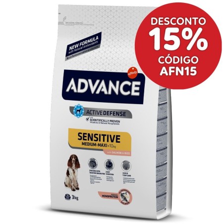 Advance Sensitive Medium/Maxi - Ração seca para cão adulto médio e grande com sensibilidades - Salmão e arroz