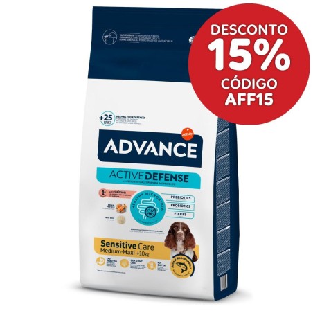 Advance Sensitive Medium/Maxi - Ração seca para cão adulto médio e grande com sensibilidades - Salmão e arroz