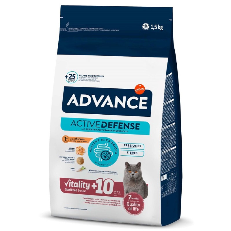 Advance Sterilized Senior - Ração seca para gato com mais de 10 anos esterilizado - Frango e arroz