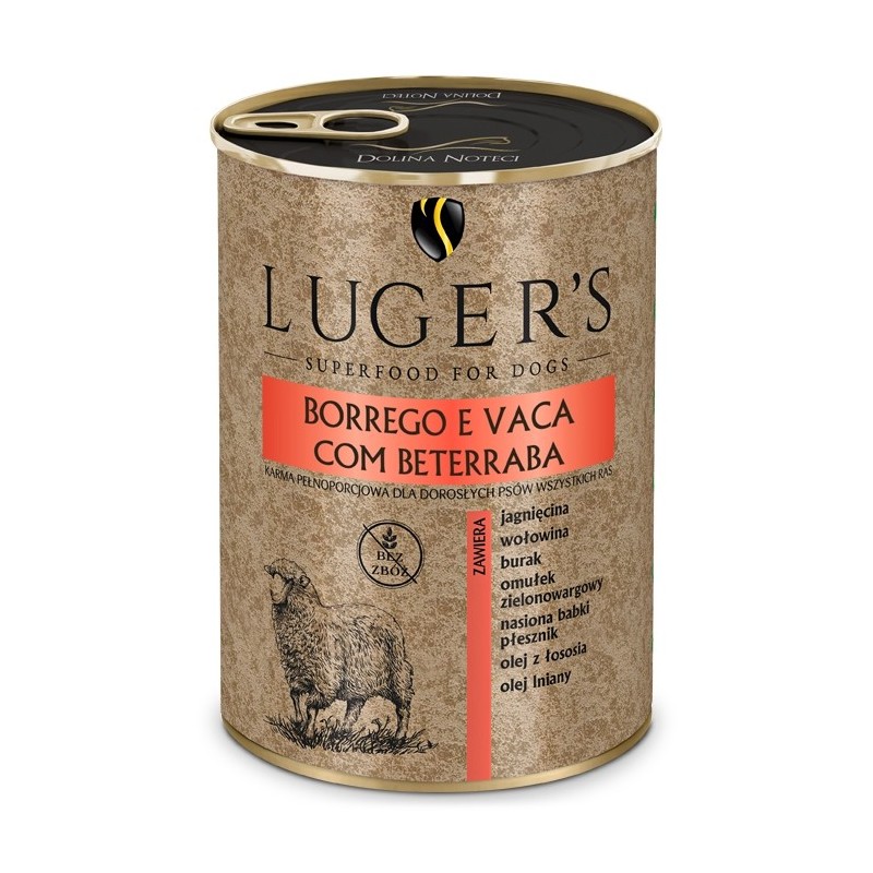 Luger's Alimento húmido para cão adulto - Borrego e vaca com beterraba