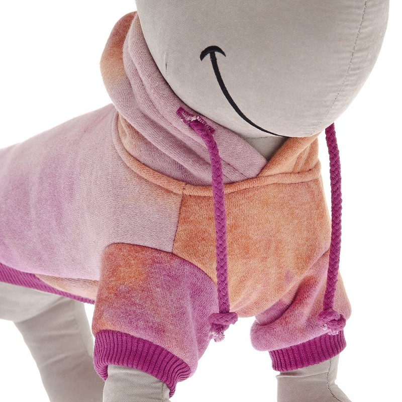 Camisola com capuz Jolie rosa para cães - Ferribiella