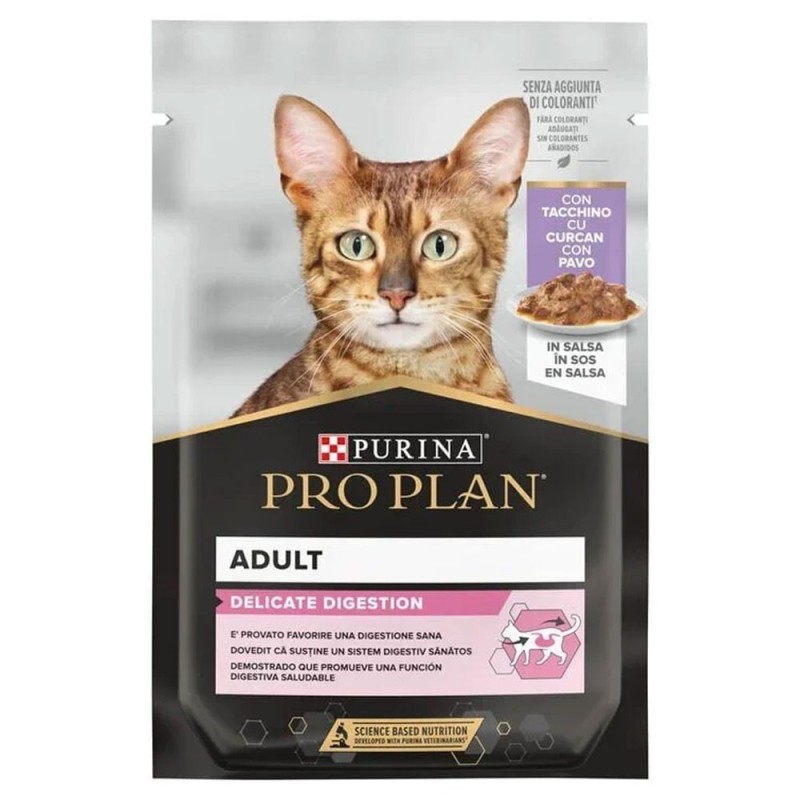 Pro Plan Delicate Digestion - Alimento em molho para gato adulto sensível - Peru