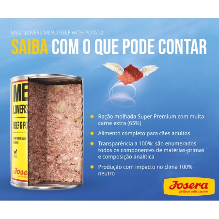 Josera Meat Lovers Menu - Alimento em patê para cão - Vaca com batata