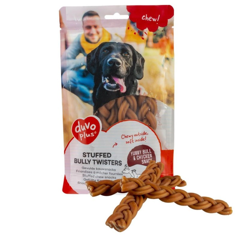 Sticks de tranças com frango e vaca para cão - Duvo Plus